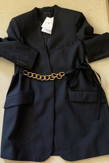 Neu $2820 Givenchy Damen Wollkettenjacke Blazer Schwarz 36/4 Italien