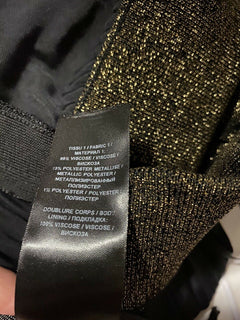 Neu $1895 Balmain Falten-Lurex-Midirock Braun 42/10