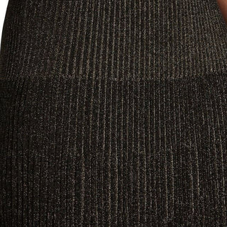 Neu $1895 Balmain Falten-Lurex-Midirock Braun 42/10