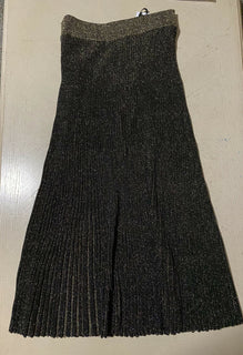 Neu $1895 Balmain Falten-Lurex-Midirock Braun 42/10