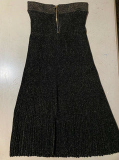 Neu $1895 Balmain Falten-Lurex-Midirock Braun 42/10