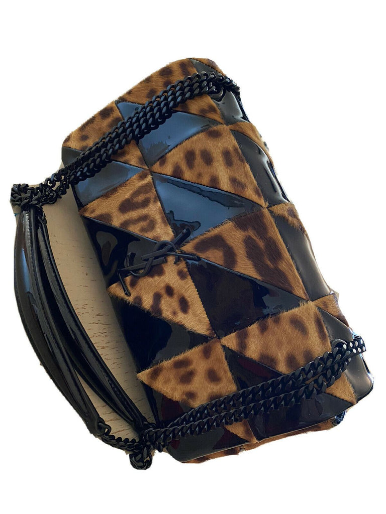 Neu 3150 $ Saint Laurent YSL Jaime Leder Umhängetasche Schwarz/Braun 515821
