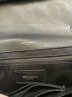 Neu 3150 $ Saint Laurent YSL Jaime Leder Umhängetasche Schwarz/Braun 515821