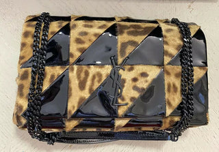 Neu 3150 $ Saint Laurent YSL Jaime Leder Umhängetasche Schwarz/Braun 515821