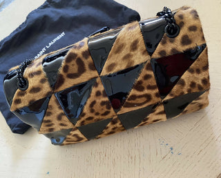 Neu 3150 $ Saint Laurent YSL Jaime Leder Umhängetasche Schwarz/Braun 515821