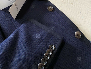 Neu mit Etikett: 3490 $ Gucci Herren-Sportmantel, Jacke, Blazer, Marineblau, 40R US (50R Eu), Italien