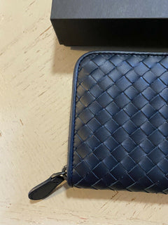 Neue 800-Dollar-Bottega-Veneta-Geldbörse Marineblau/Blau 114076 Italien