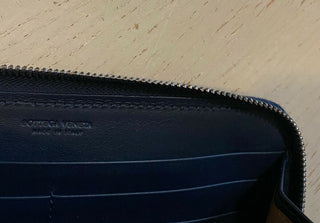 Neue 800-Dollar-Bottega-Veneta-Geldbörse Marineblau/Blau 114076 Italien