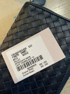 Neue 800-Dollar-Bottega-Veneta-Geldbörse Marineblau/Blau 114076 Italien