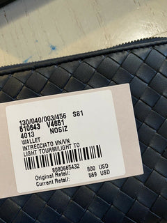 Новый кошелек Bottega Veneta за 800 долларов Темно-синий 510643 Италия
