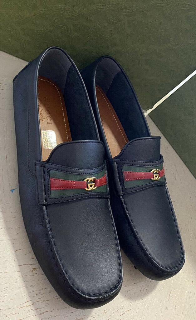 Neue Gucci Herren GG Leder Driver Loafers Schuhe Schwarz 10 US ( 9 UK ) Italien