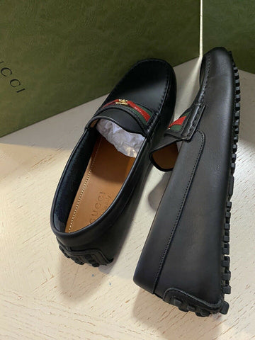 New Gucci Men’s GG Leather Driver Loafers Shoes Black 10 US ( 9 UK ) Italy