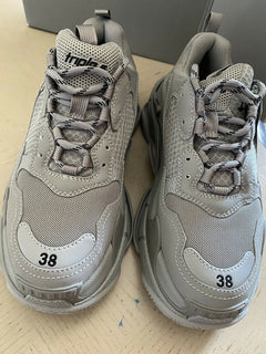 NIB 975 $ Balenciaga Damen Triple S Sneakers Schuhe Grau 8 US/38 Eu