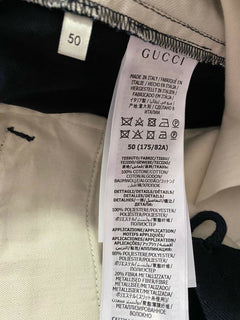 Neu mit Etikett: 1100 $ Gucci Military Cotton Herrenhose Nachtblau 34 US (50 Eu) Italien