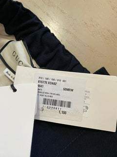 Neu mit Etikett: 1100 $ Gucci Military Cotton Herrenhose Nachtblau 34 US (50 Eu) Italien