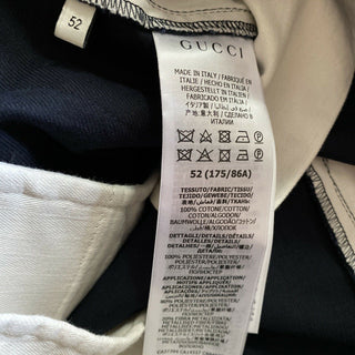 Neu mit Etikett: 1100 $ Gucci Military Cotton Herrenhose Nachtblau 36 US (52 Eu) Italien
