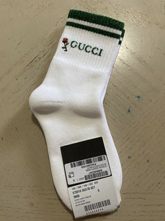 Neu mit Etikett: Gucci Herren-Baumwollsocken mit Gucci-Monogramm, Weiß, Größe S, Italien