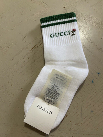 NWT Gucci Men’s Cotton Socks With Gucci Monogram White Size S Italy
