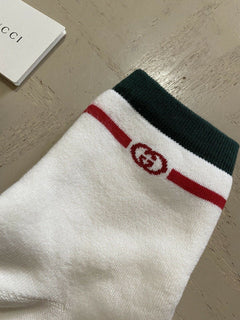 NWT Gucci Men’s Cotton Socks With GG Monogram White Size L Italy