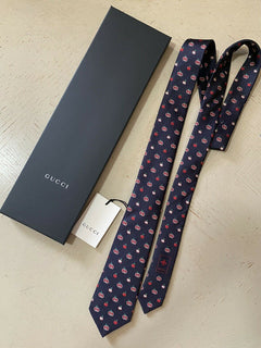 Neue Gucci Herren-Krawatte mit GG-Monogramm, dunkelblau/rot, hergestellt in Italien