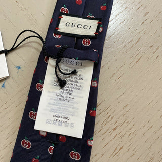 Neue Gucci Herren-Krawatte mit GG-Monogramm, dunkelblau/rot, hergestellt in Italien
