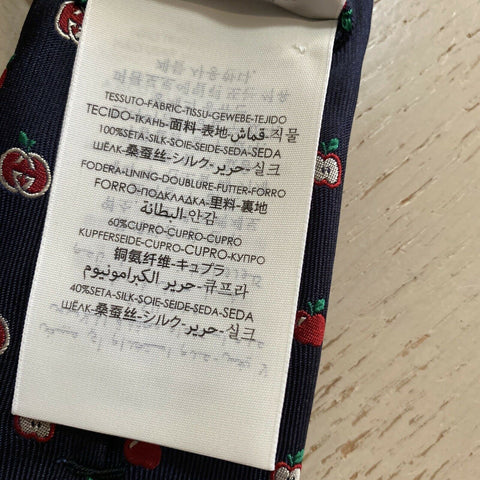New  Gucci Mens GG Monogram Neck Tie Dark Blue/Red made in Italy