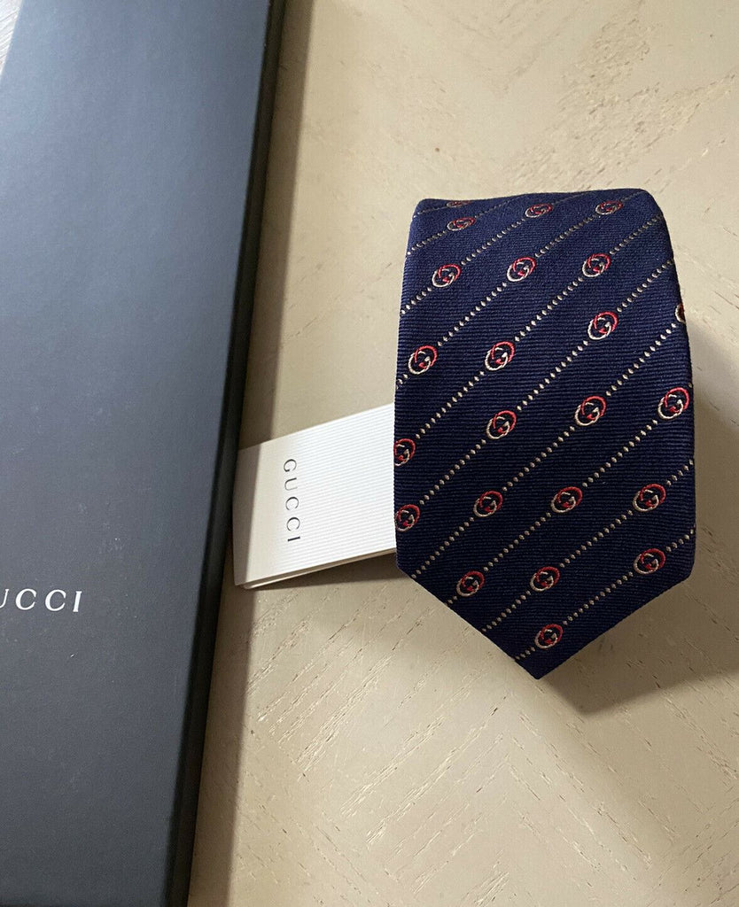Neue Gucci Herren-Krawatte mit GG-Monogramm, Blau, hergestellt in Italien