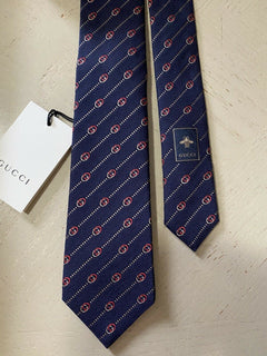 Neue Gucci Herren-Krawatte mit GG-Monogramm, Blau, hergestellt in Italien
