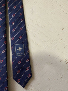 Neue Gucci Herren-Krawatte mit GG-Monogramm, Blau, hergestellt in Italien