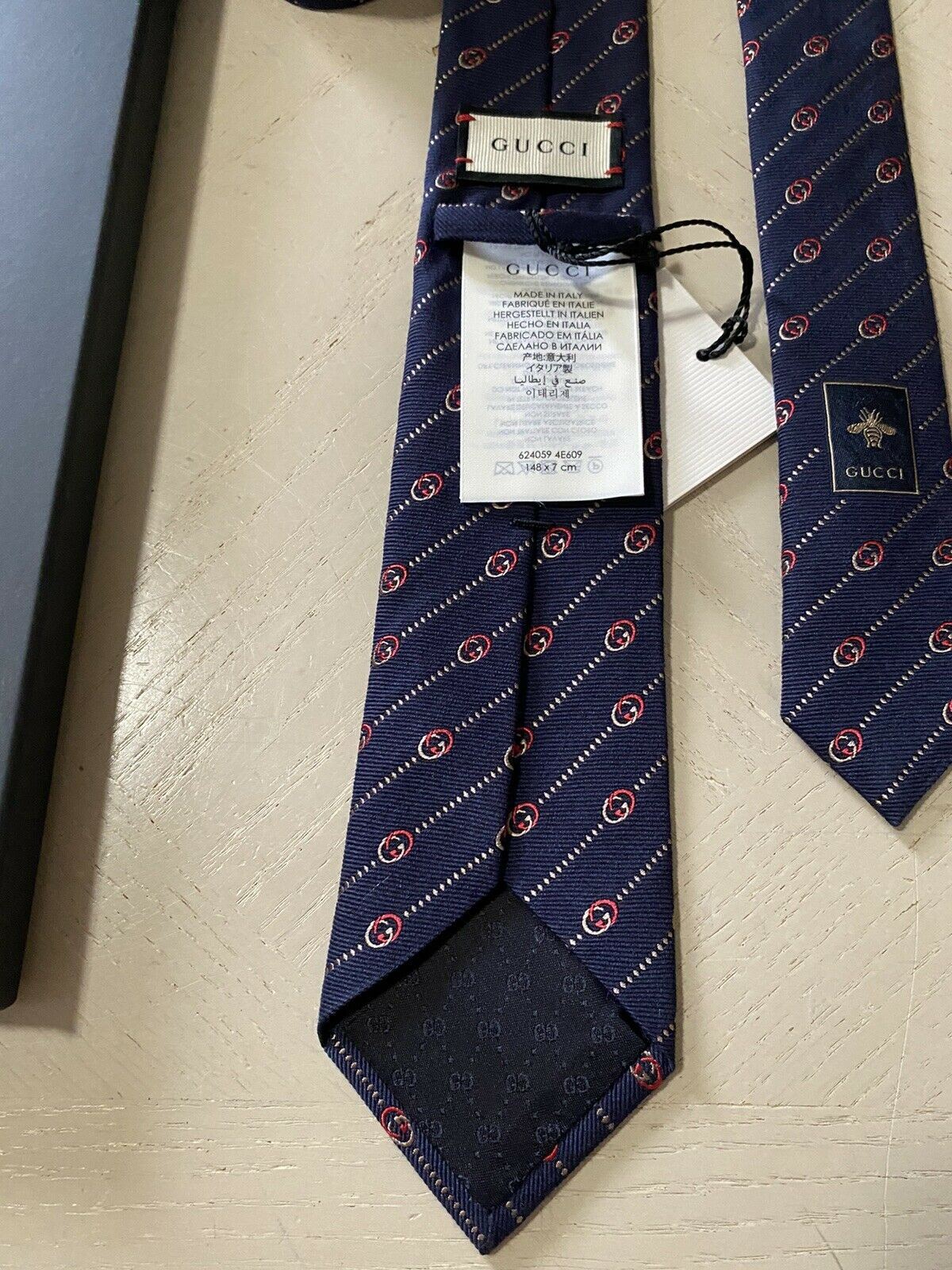Neue Gucci Herren-Krawatte mit GG-Monogramm, Blau, hergestellt in Italien
