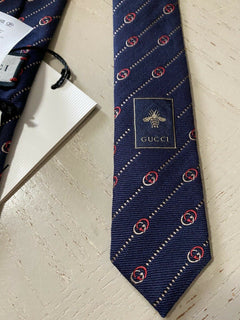 Neue Gucci Herren-Krawatte mit GG-Monogramm, Blau, hergestellt in Italien