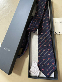 Neue Gucci Herren-Krawatte mit GG-Monogramm, Blau, hergestellt in Italien