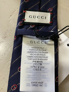 Neue Gucci Herren-Krawatte mit GG-Monogramm, Blau, hergestellt in Italien
