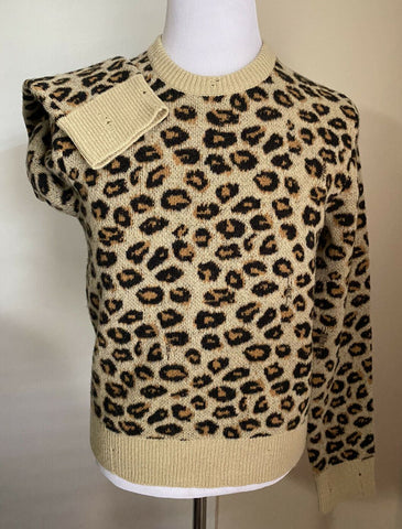 NWT $1960 Gucci Men Wool Jacquard Knit Crewneck Sweater Camel/Black L Italy