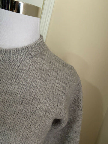 NWT $1600 Gucci Men Wool Crewneck Sweater Light Gray S Italy