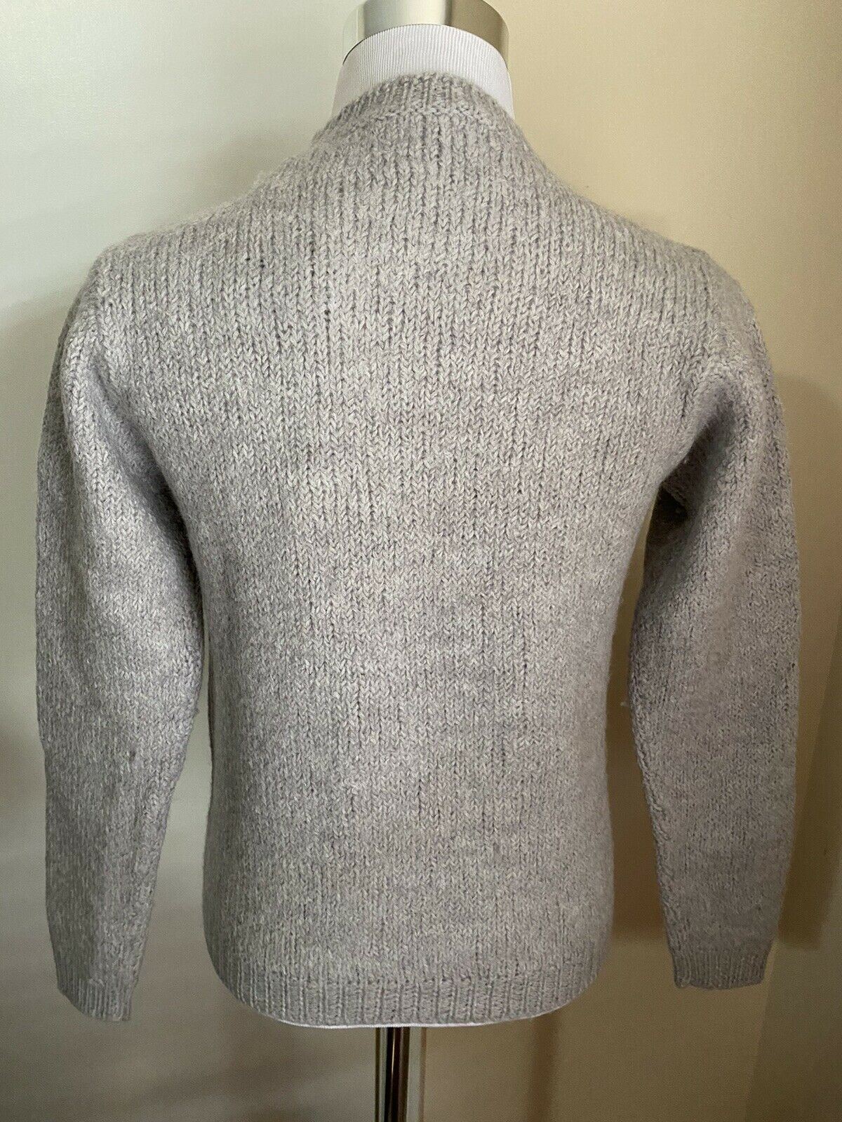 NWT $1600 Gucci Men Wool Crewneck Sweater Light Gray S Italy