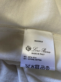 New $600 Loro Piana Ventotene Top Blouse Color While Size XL ( 50/16 ) Italy