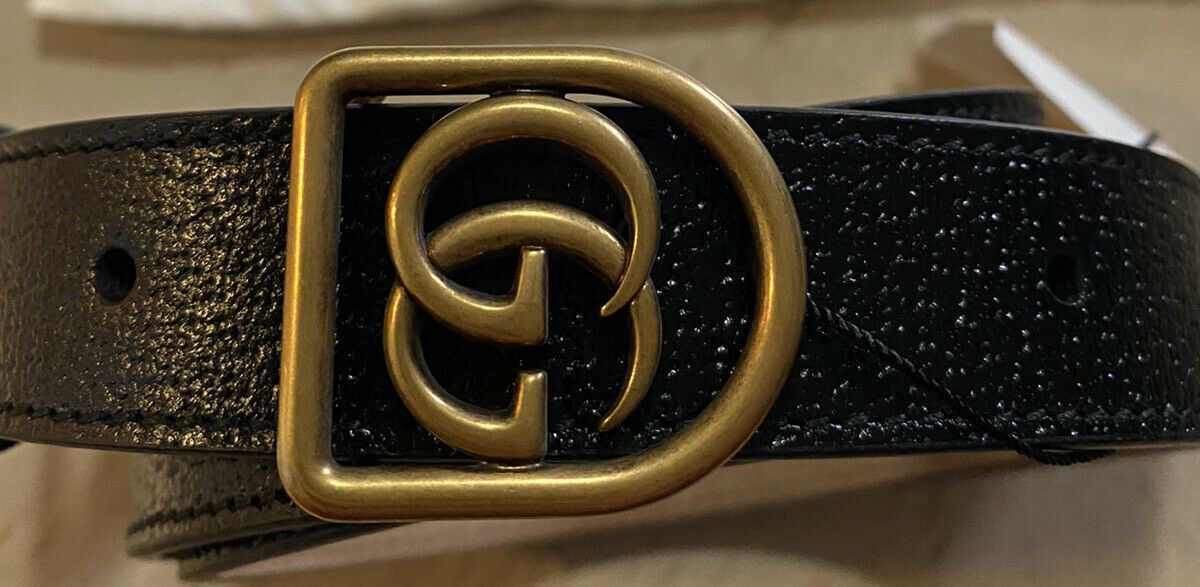 New  Gucci Mens Genuine Leather GG Belt Black 105/42 Italy