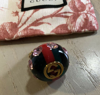 New Authentic GUCCI Sylvie Women Vintage Web GG Ring Size XS Italy