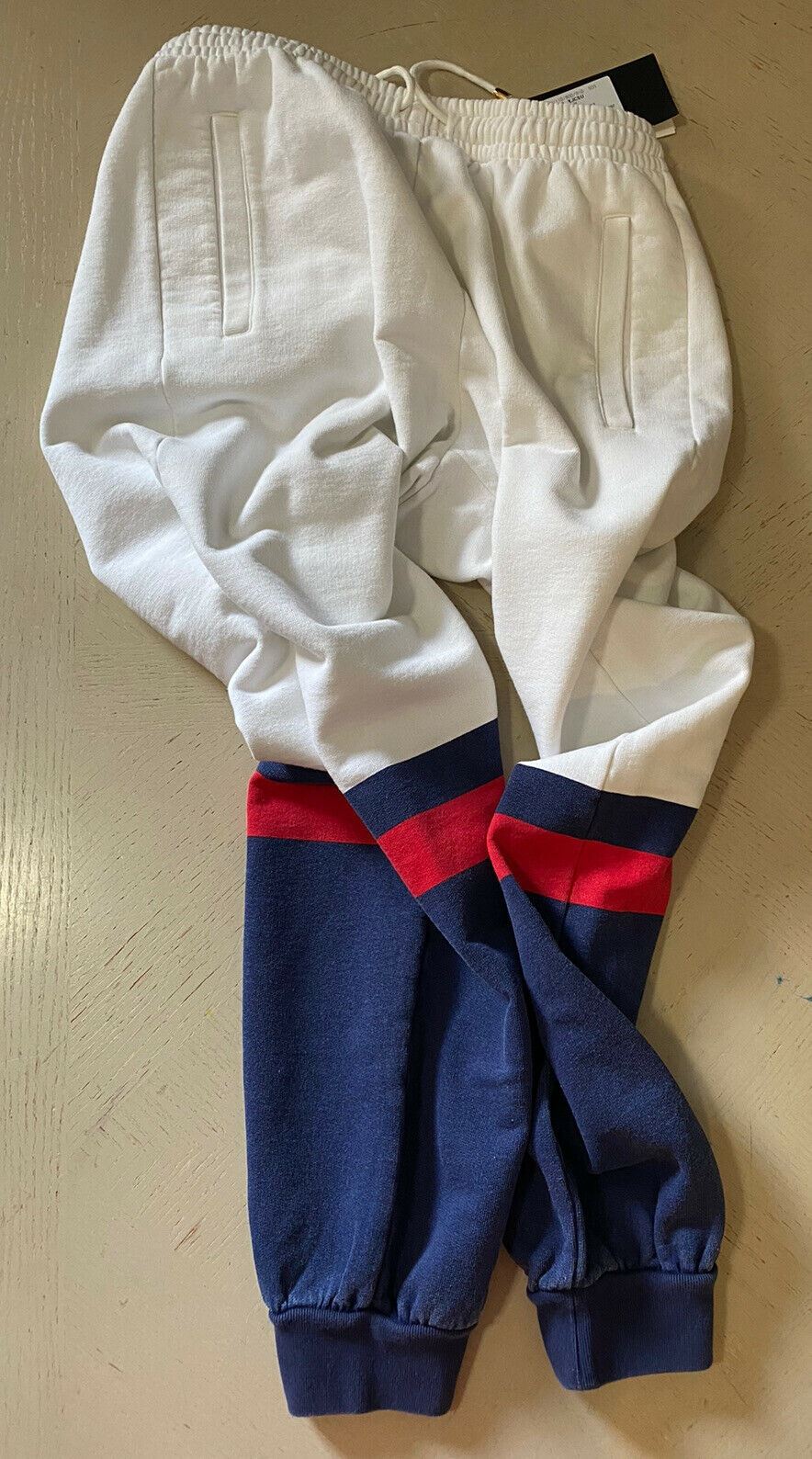 NWT Gucci  Men’s Sweatpants Pants White/Red/Blue Size M Italy