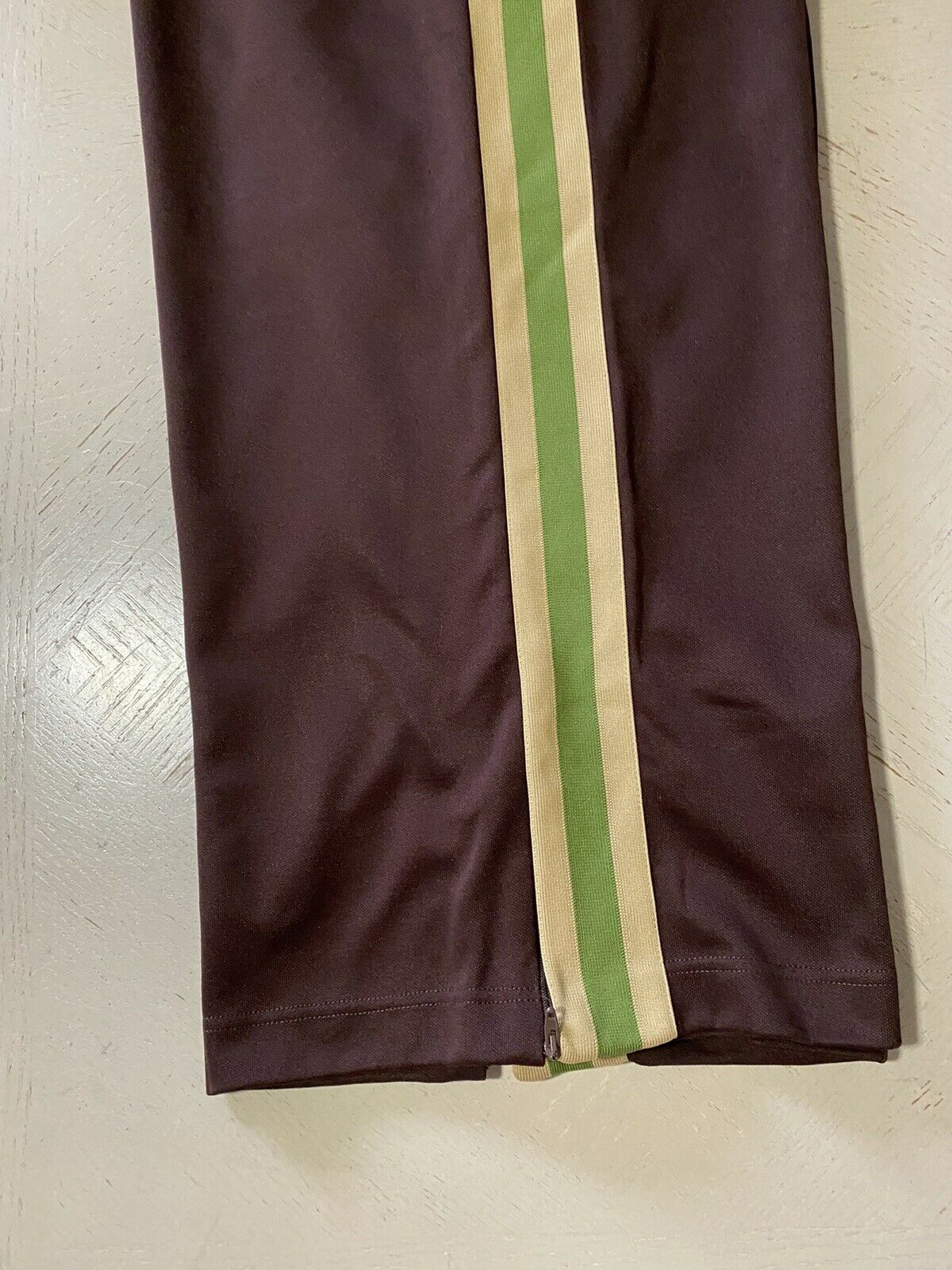 New $1100 Gucci Men Long Short Track Pants Brown Size L Made in Italy