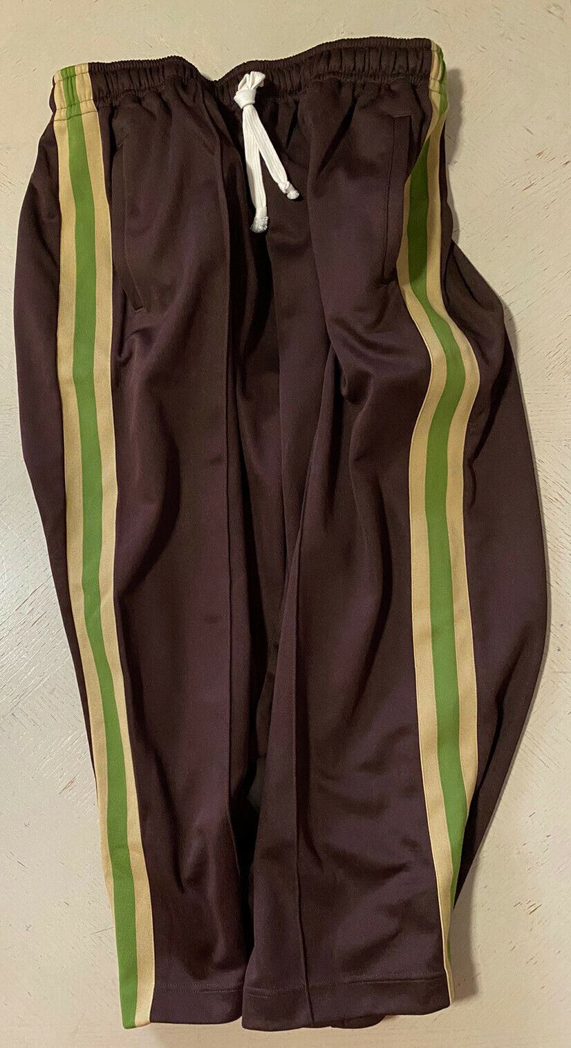 New $1100 Gucci Men Long Short Track Pants Brown Size L Made in Italy