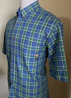 Neues Gucci-Herrenhemd mit kurzen Ärmeln, Blau, Größe L, Italien, für 750 $