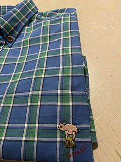 Neues Gucci-Herrenhemd mit kurzen Ärmeln, Blau, Größe L, Italien, für 750 $