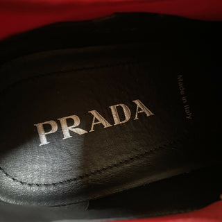 Neue $750 PRADA Herren Rete Neopren-Sneaker-Schuhe Rot/Schwarz 8,5 US/41,5 Eu Italien