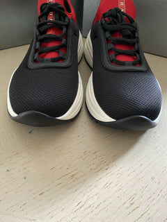 Neue $750 PRADA Herren Rete Neopren-Sneaker-Schuhe Rot/Schwarz 8,5 US/41,5 Eu Italien