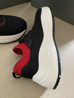 Neue $750 PRADA Herren Rete Neopren-Sneaker-Schuhe Rot/Schwarz 8,5 US/41,5 Eu Italien