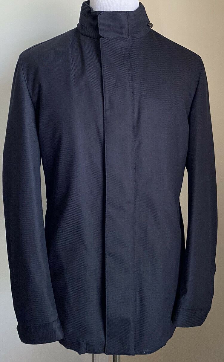 New $1650 Corneliani Caban Textured Wool Jacket Coat Navy 44R US ( 54R Eu ) Ita