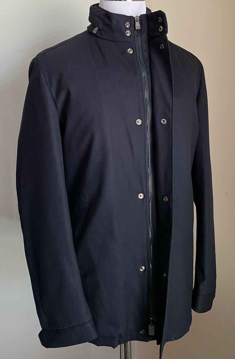 New $1650 Corneliani Caban Textured Wool Jacket Coat Navy 44R US ( 54R Eu ) Ita