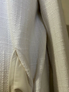 Neu $5395 Loro Piana Damen Kaschmir/Leder Langer Jackenmantel Weiß 44/10 Italien